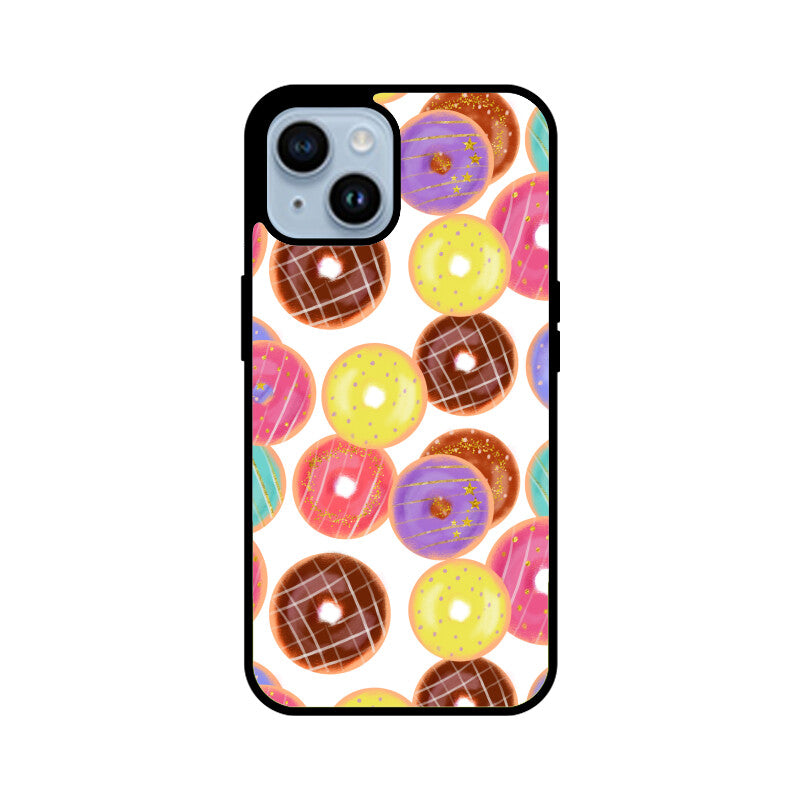 Apple iPhone Glass Phone Cases - Available for all models - Donut pattern