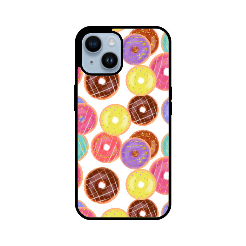 Apple iPhone Glass Phone Cases - Available for all models - Donut pattern
