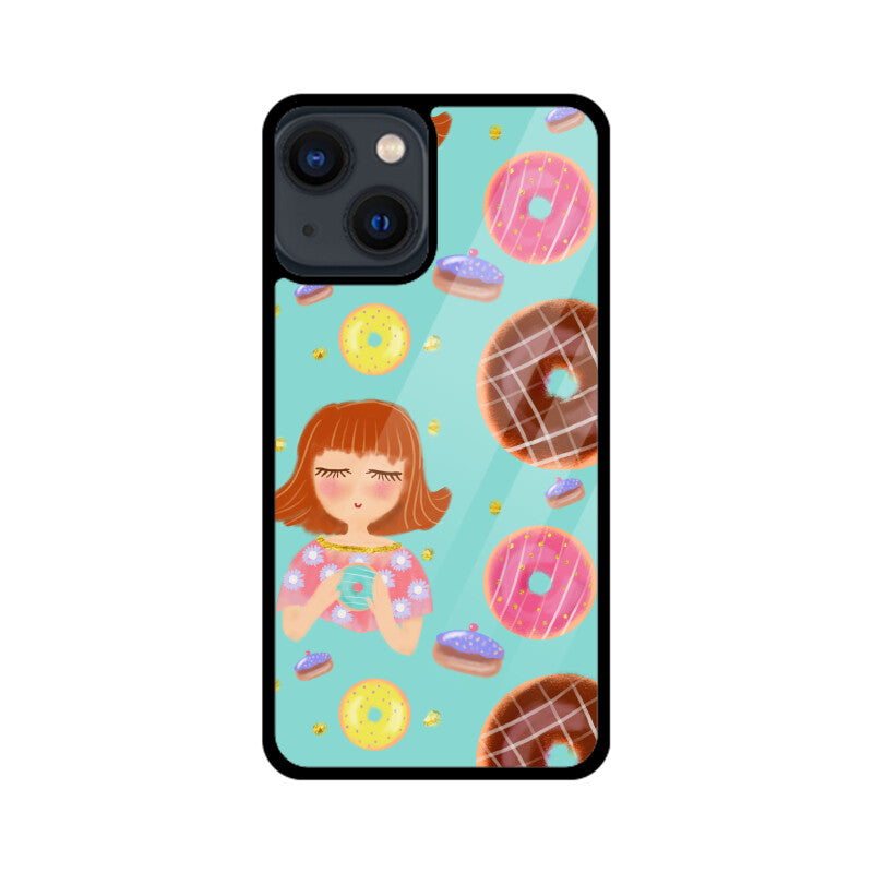 Apple Iphone Glass Phone Cases - All Models Available - Donut pattern