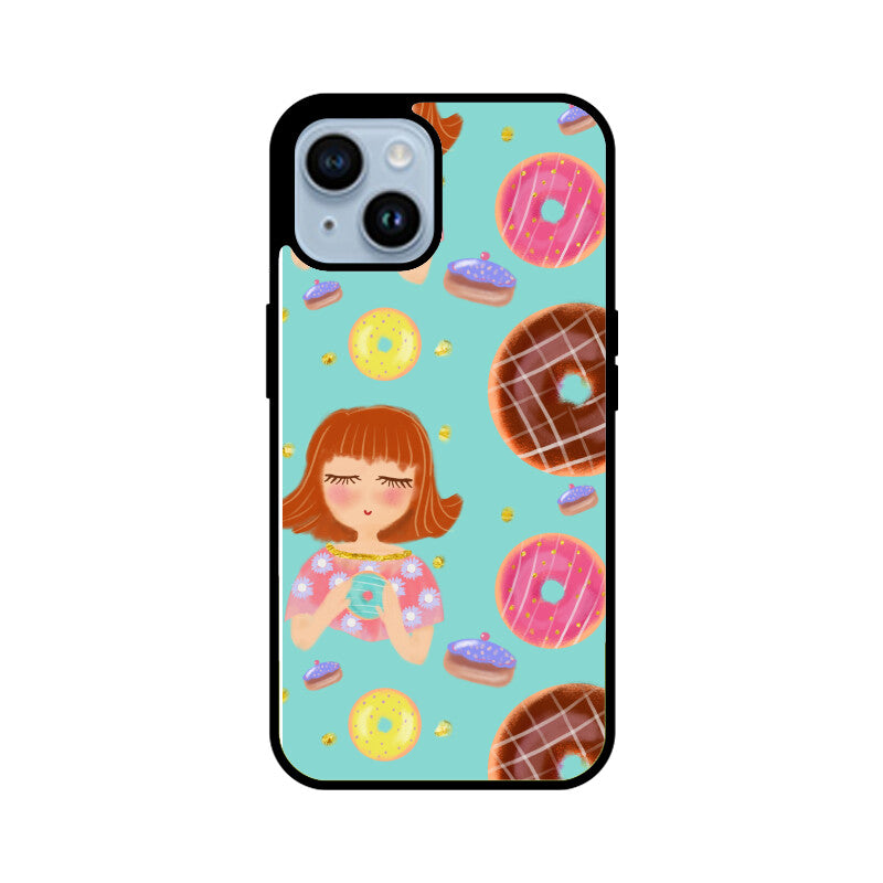 Apple Iphone Glass Phone Cases - All Models Available - Donut pattern