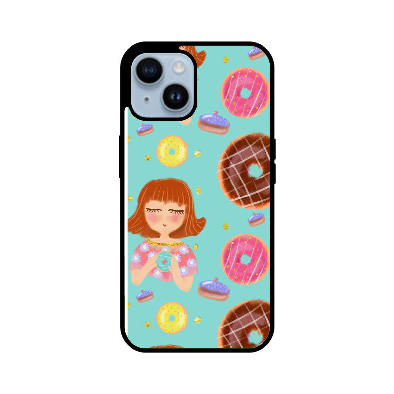 Apple Iphone Glass Phone Cases - All Models Available - Donut pattern