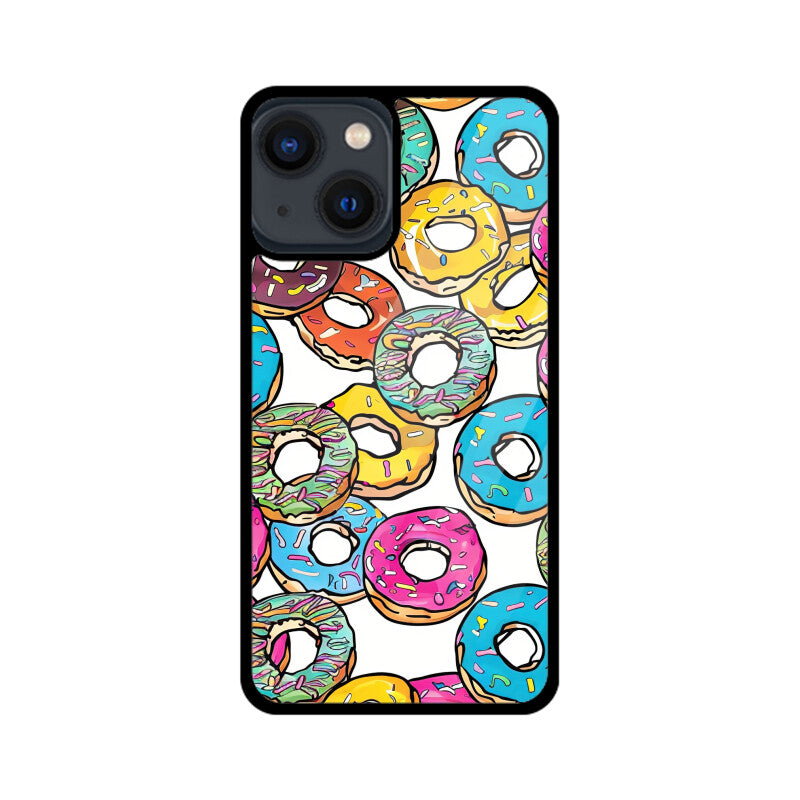 Apple iPhone Glass Phone Cases - All Models Available - Donut pattern