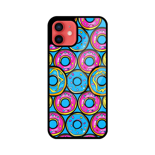 Apple iPhone Glass Phone Cases - All Models Available - Donut pattern