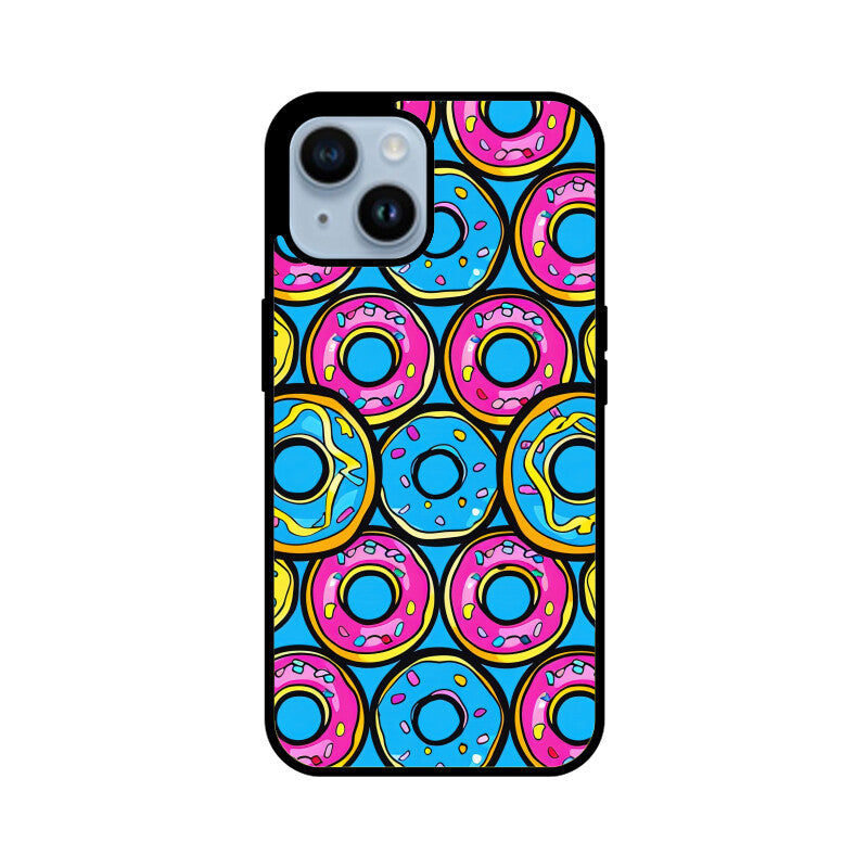 Apple iPhone Glass Phone Cases - All Models Available - Donut pattern