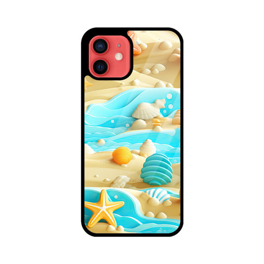 3D Beach pattern - Apple iPhone Glass Phone Cases - Available for all Models