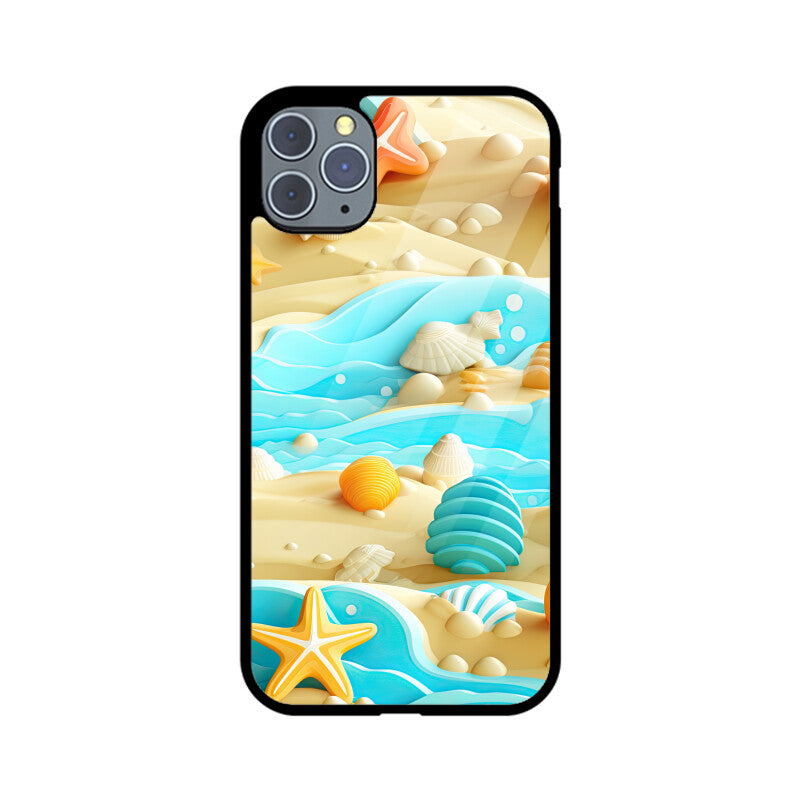 3D Beach pattern - Apple iPhone Glass Phone Cases - Available for all Models