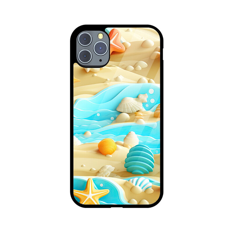 3D Beach pattern - Apple iPhone Glass Phone Cases - Available for all Models
