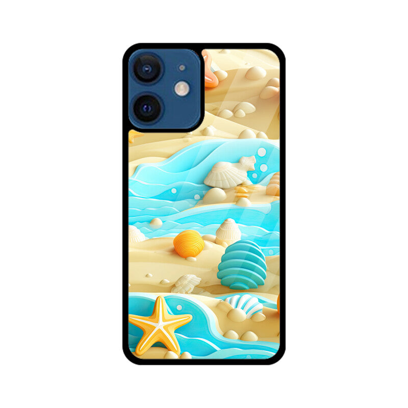 3D Beach pattern - Apple iPhone Glass Phone Cases - Available for all Models