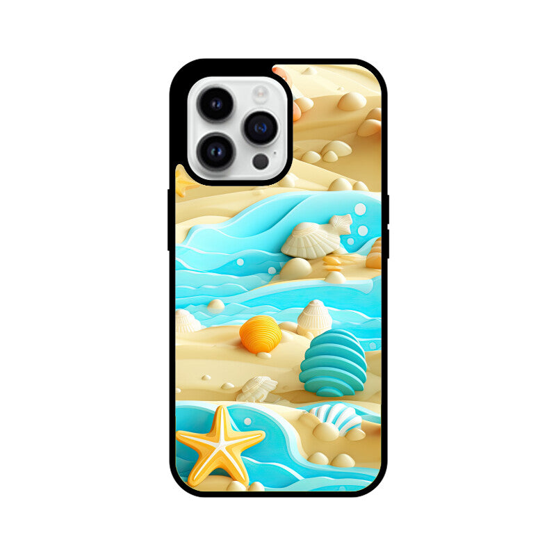 3D Beach pattern - Apple iPhone Glass Phone Cases - Available for all Models