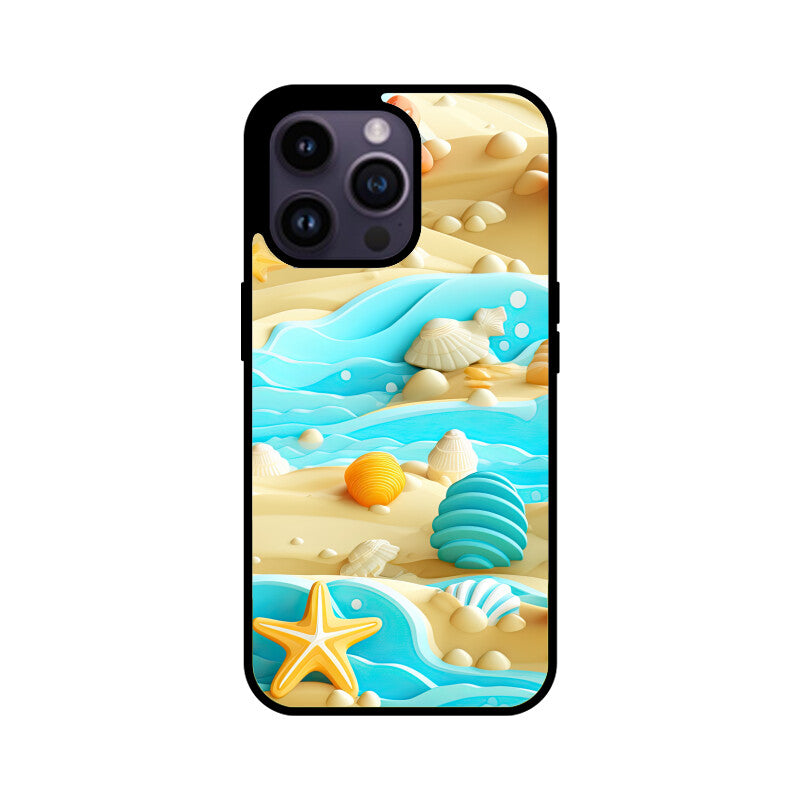 3D Beach pattern - Apple iPhone Glass Phone Cases - Available for all Models