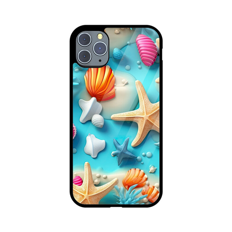 3D Beach Pattern - Apple iPhone Glass Phone Cases - Available for all models