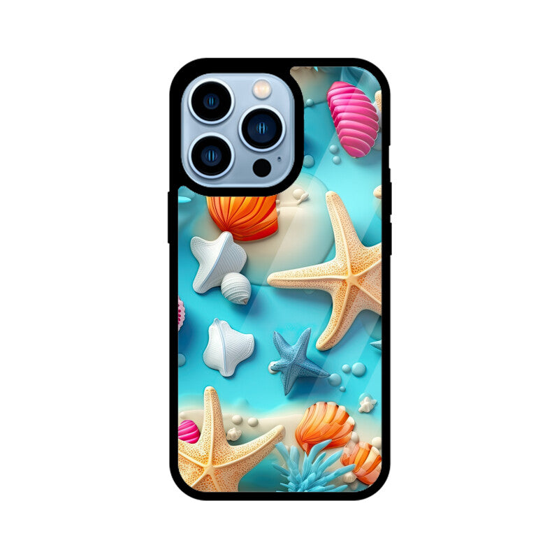 3D Beach Pattern - Apple iPhone Glass Phone Cases - Available for all models