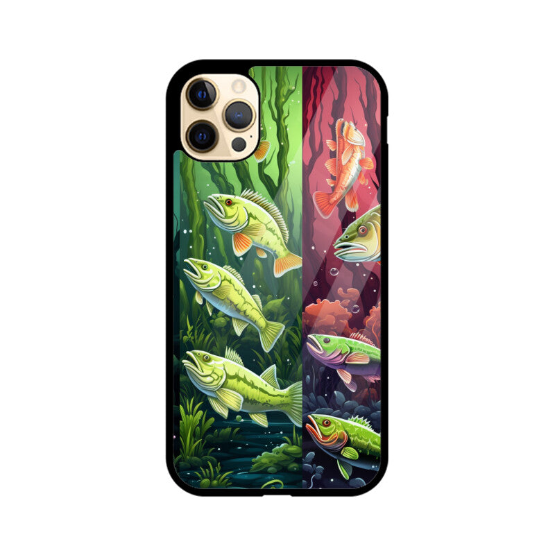 Bass Fish Pattern - Apple iPhone Glass Phone Cases - All Models Available