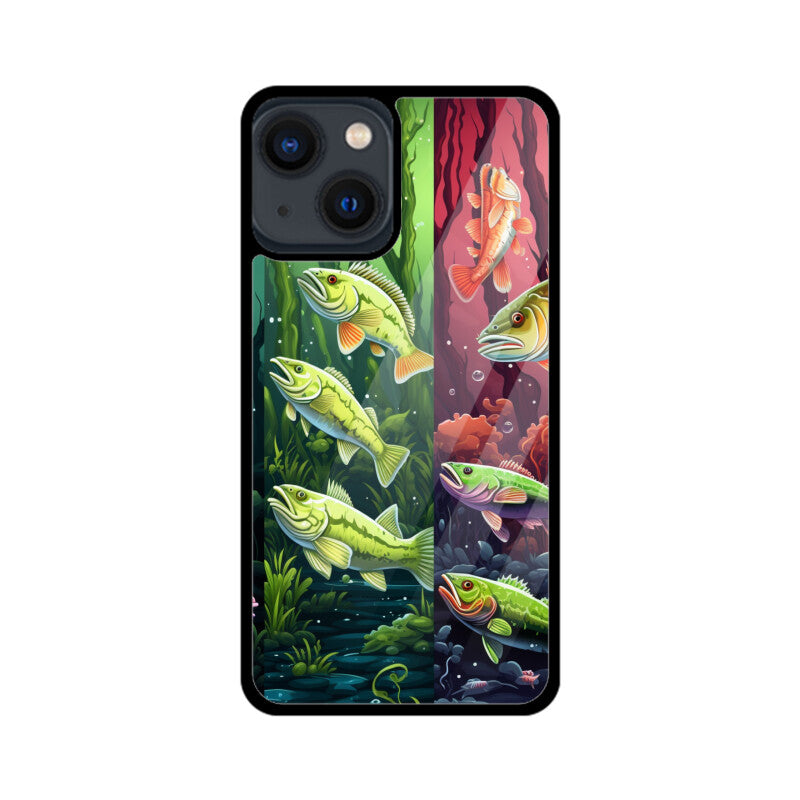 Bass Fish Pattern - Apple iPhone Glass Phone Cases - All Models Available