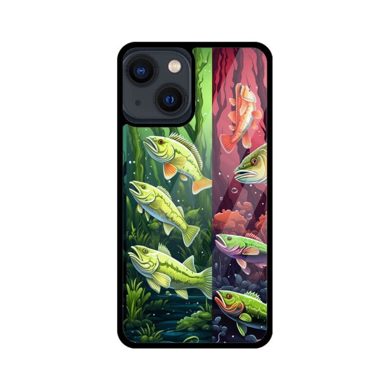 Bass Fish Pattern - Apple iPhone Glass Phone Cases - All Models Available