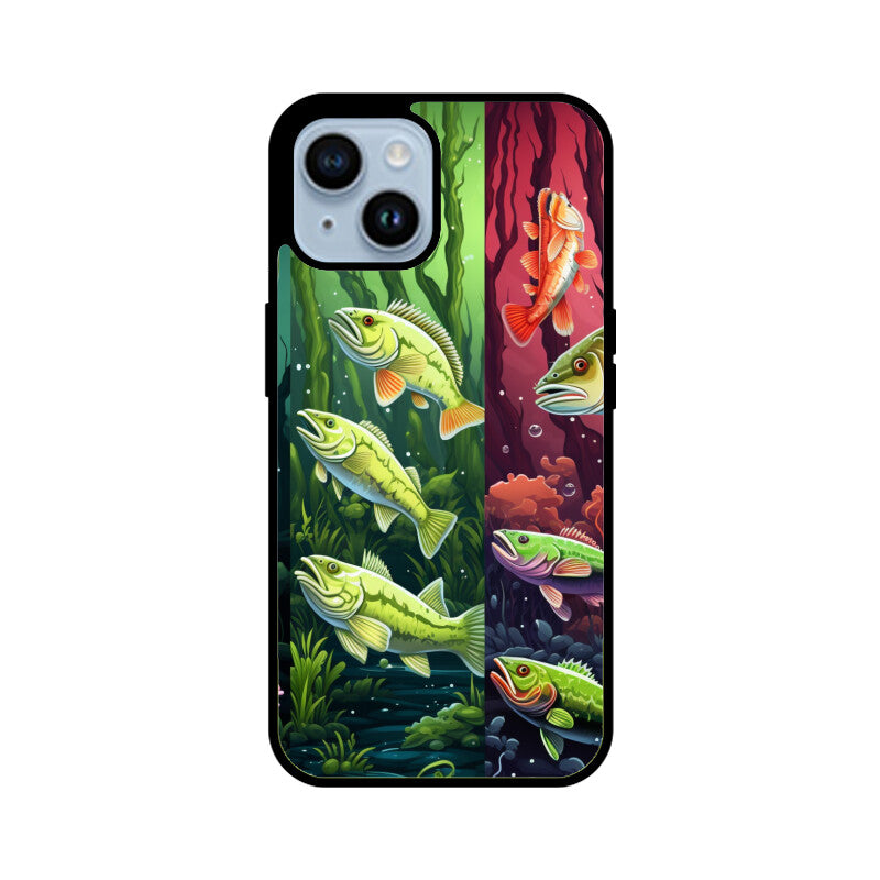 Bass Fish Pattern - Apple iPhone Glass Phone Cases - All Models Available