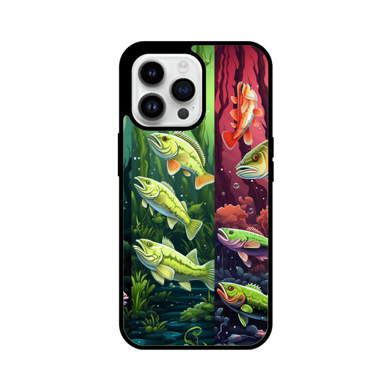 Bass Fish Pattern - Apple iPhone Glass Phone Cases - All Models Available