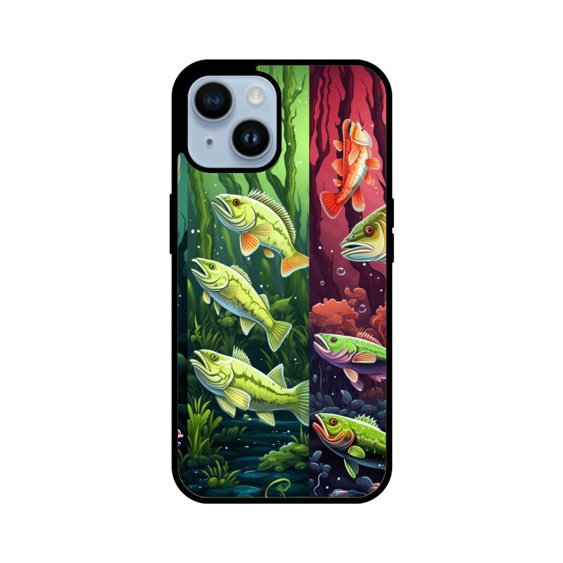 Bass Fish Pattern - Apple iPhone Glass Phone Cases - All Models Available