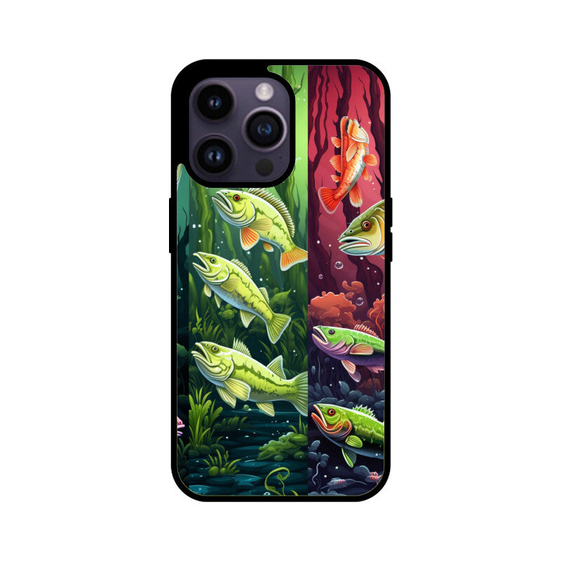 Bass Fish Pattern - Apple iPhone Glass Phone Cases - All Models Available
