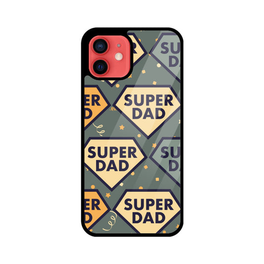 Super Dad Pattern - Apple iPhone Glass Phone Cases - All Models Available