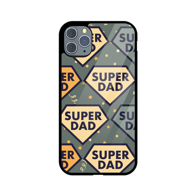 Super Dad Pattern - Apple iPhone Glass Phone Cases - All Models Available