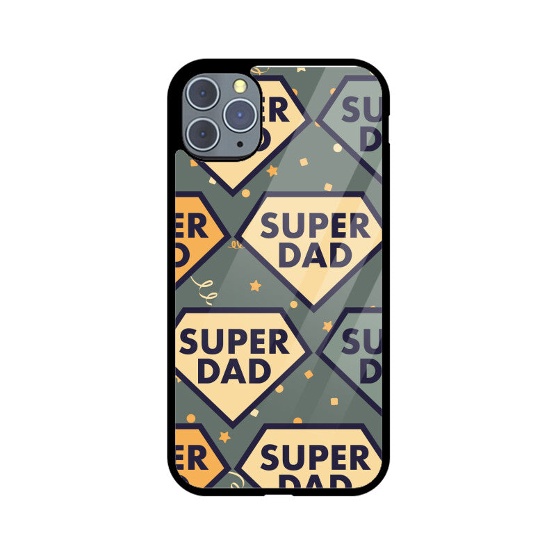Super Dad Pattern - Apple iPhone Glass Phone Cases - All Models Available