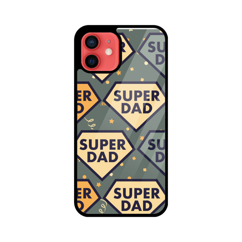 Super Dad Pattern - Apple iPhone Glass Phone Cases - All Models Available