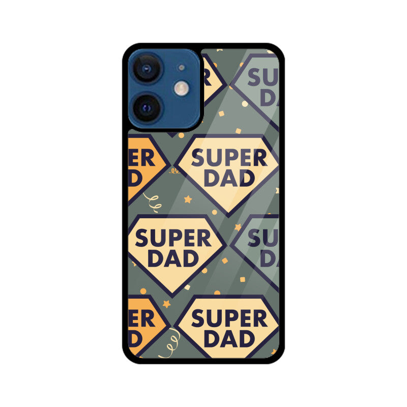 Super Dad Pattern - Apple iPhone Glass Phone Cases - All Models Available
