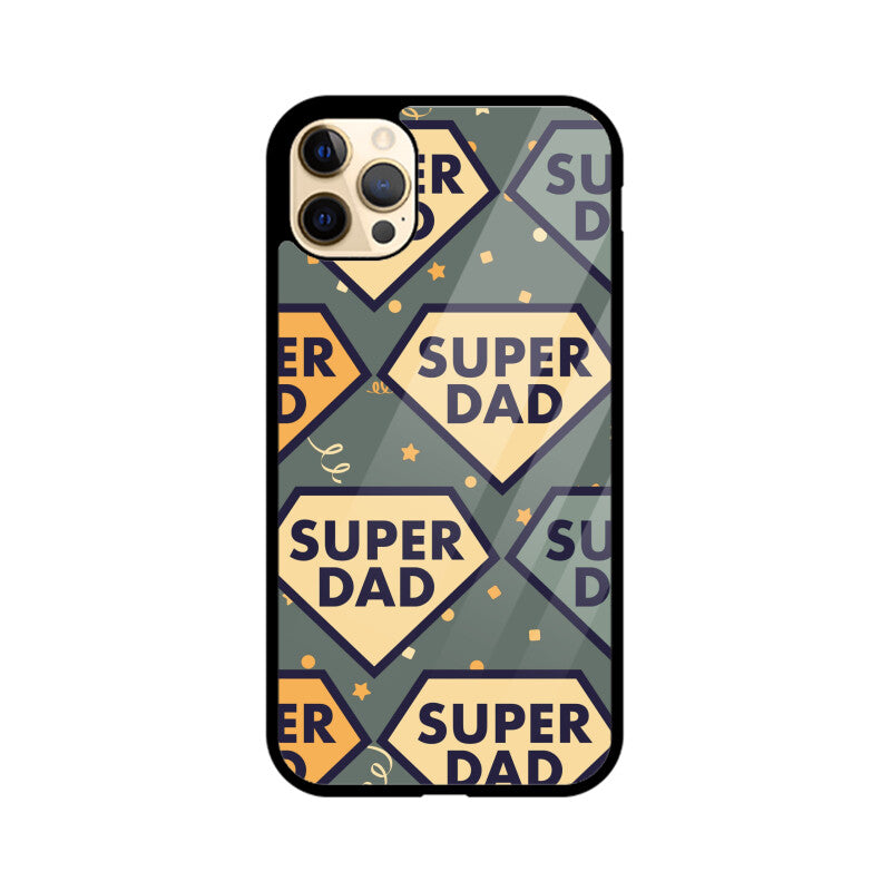Super Dad Pattern - Apple iPhone Glass Phone Cases - All Models Available