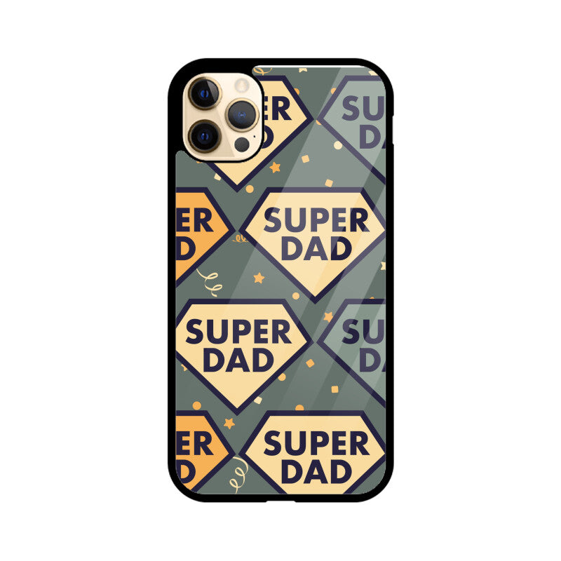 Super Dad Pattern - Apple iPhone Glass Phone Cases - All Models Available
