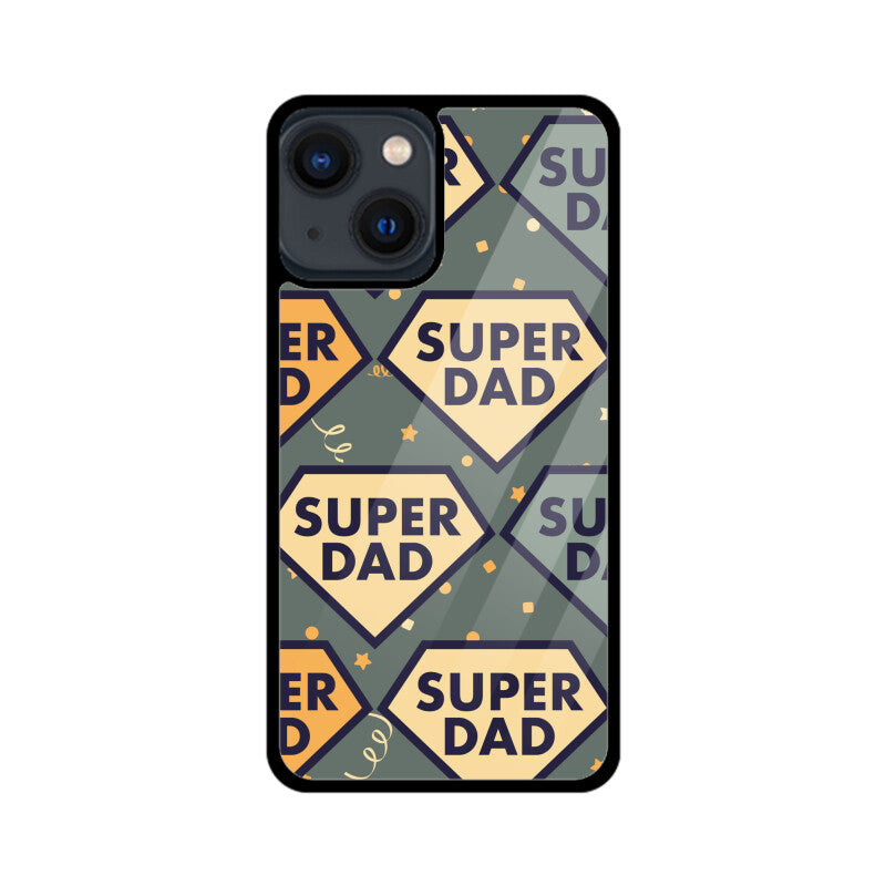 Super Dad Pattern - Apple iPhone Glass Phone Cases - All Models Available