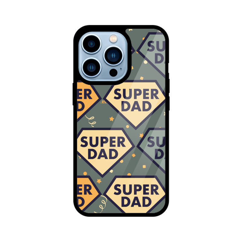 Super Dad Pattern - Apple iPhone Glass Phone Cases - All Models Available