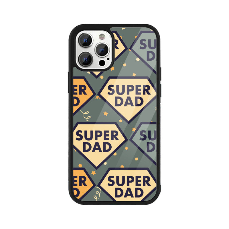 Super Dad Pattern - Apple iPhone Glass Phone Cases - All Models Available