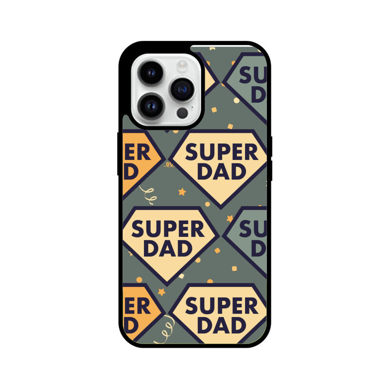 Super Dad Pattern - Apple iPhone Glass Phone Cases - All Models Available