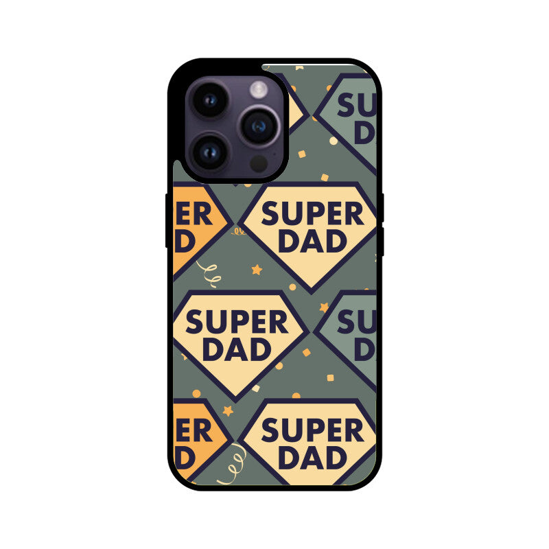 Super Dad Pattern - Apple iPhone Glass Phone Cases - All Models Available
