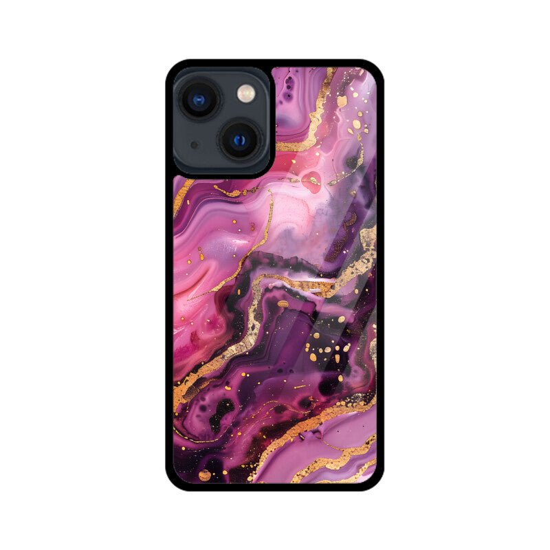 Luxury Magenta Gold Marble Backgrounds - Apple iPhone Glass Phone Cases - All Models Available