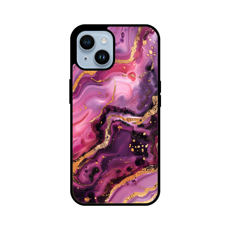 Luxury Magenta Gold Marble Backgrounds - Apple iPhone Glass Phone Cases - All Models Available
