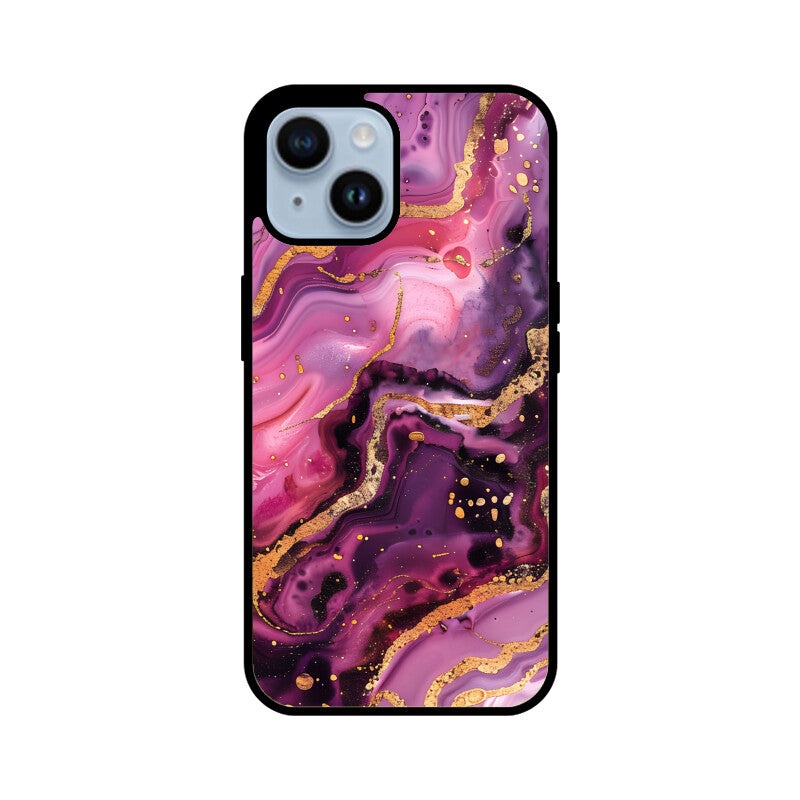 Luxury Magenta Gold Marble Backgrounds - Apple iPhone Glass Phone Cases - All Models Available