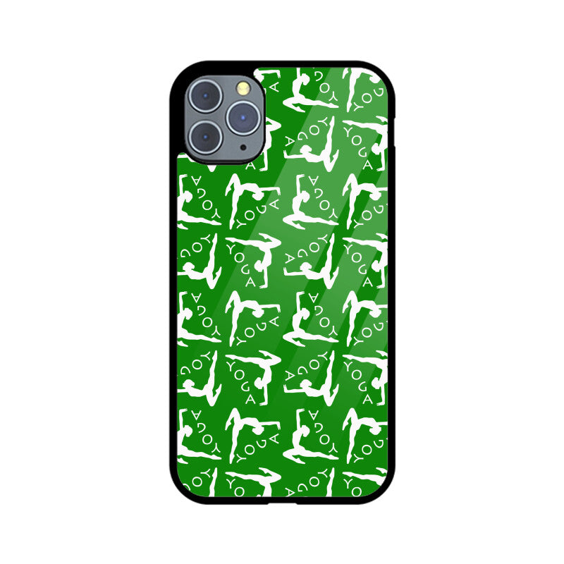 Yoga Pattern - Apple iPhone Glass Phone Cases - All Models Available