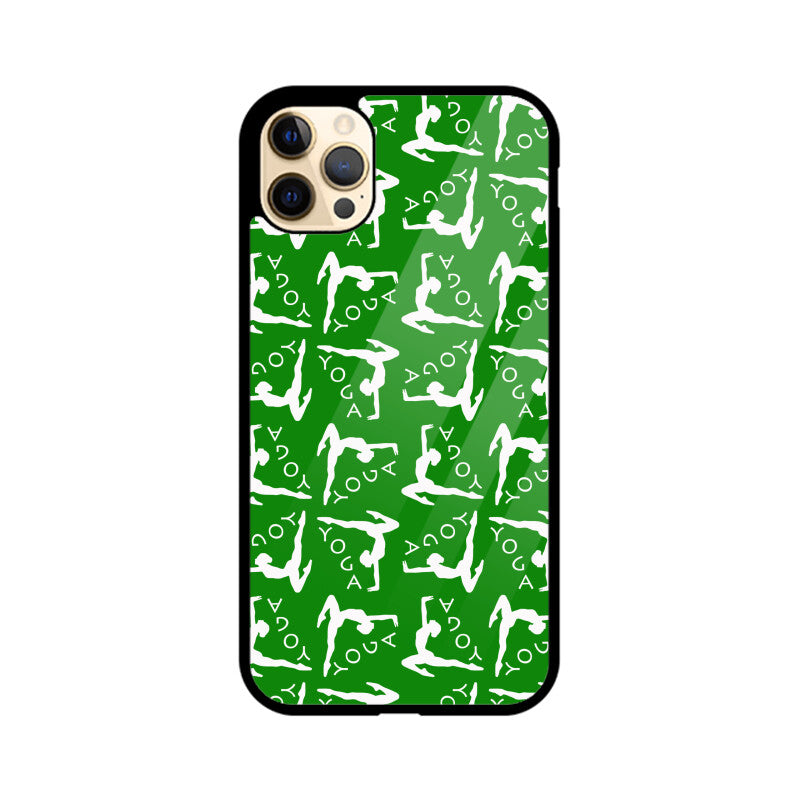 Yoga Pattern - Apple iPhone Glass Phone Cases - All Models Available