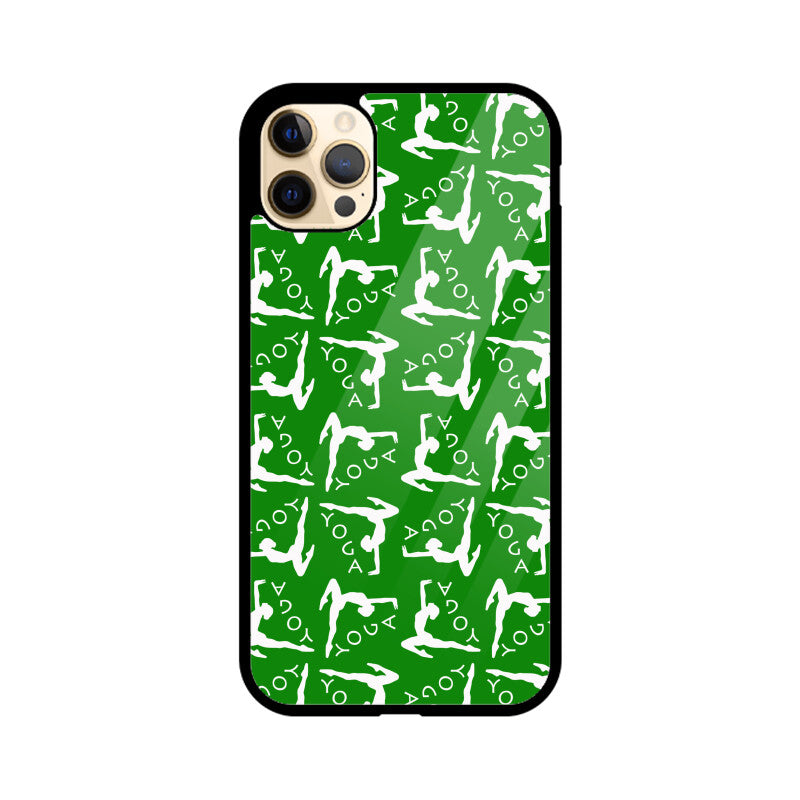 Yoga Pattern - Apple iPhone Glass Phone Cases - All Models Available