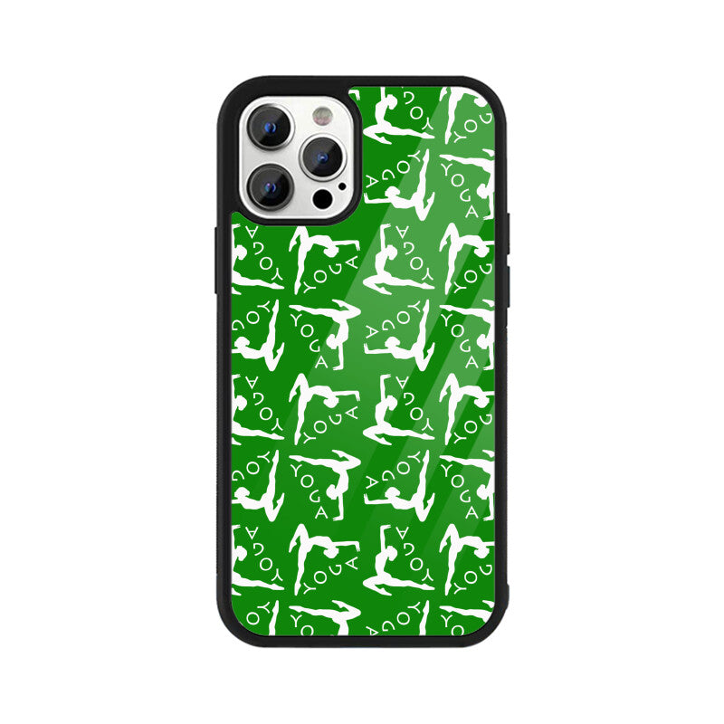 Yoga Pattern - Apple iPhone Glass Phone Cases - All Models Available