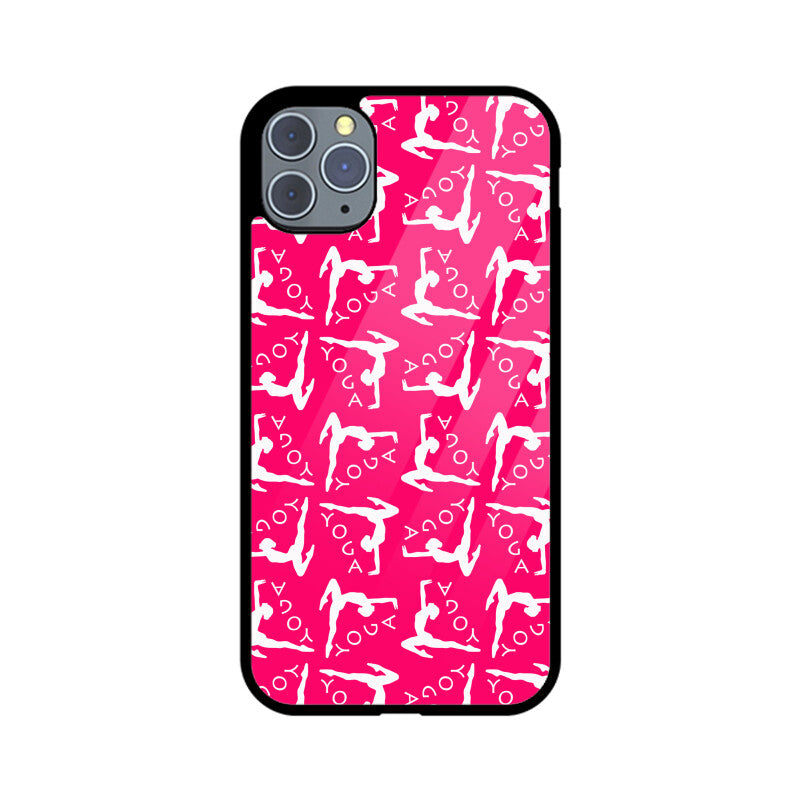 Yoga pattern - Apple iPhone Glass Phone Cases - All Models Available