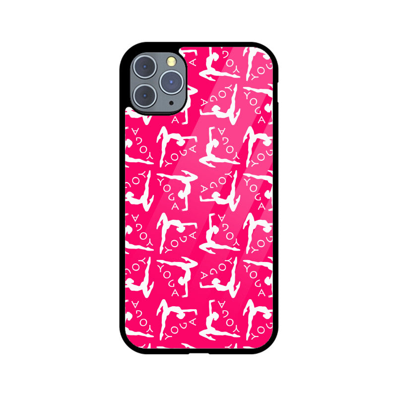 Yoga pattern - Apple iPhone Glass Phone Cases - All Models Available