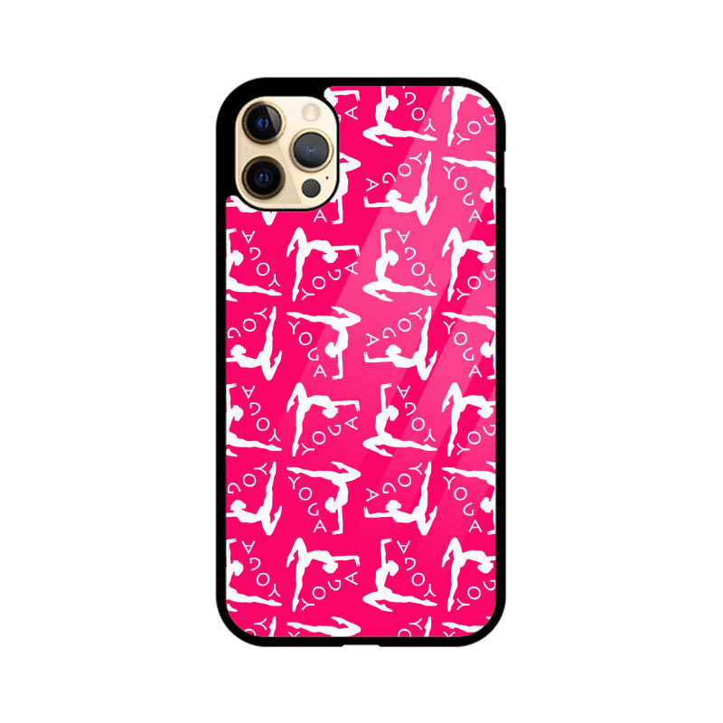 Yoga pattern - Apple iPhone Glass Phone Cases - All Models Available