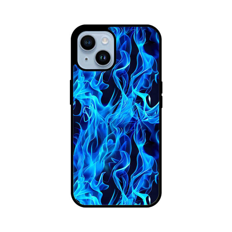 Blue Splash Fire Flame Pattern - Apple iPhone Glass Phone Cases - All Models Available