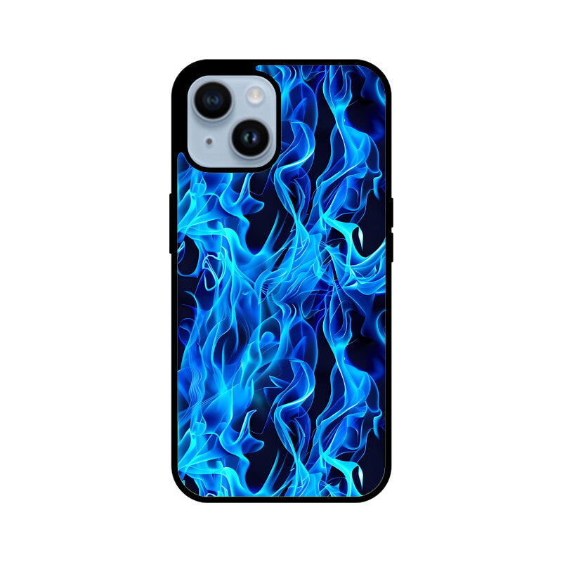 Blue Splash Fire Flame Pattern - Apple iPhone Glass Phone Cases - All Models Available