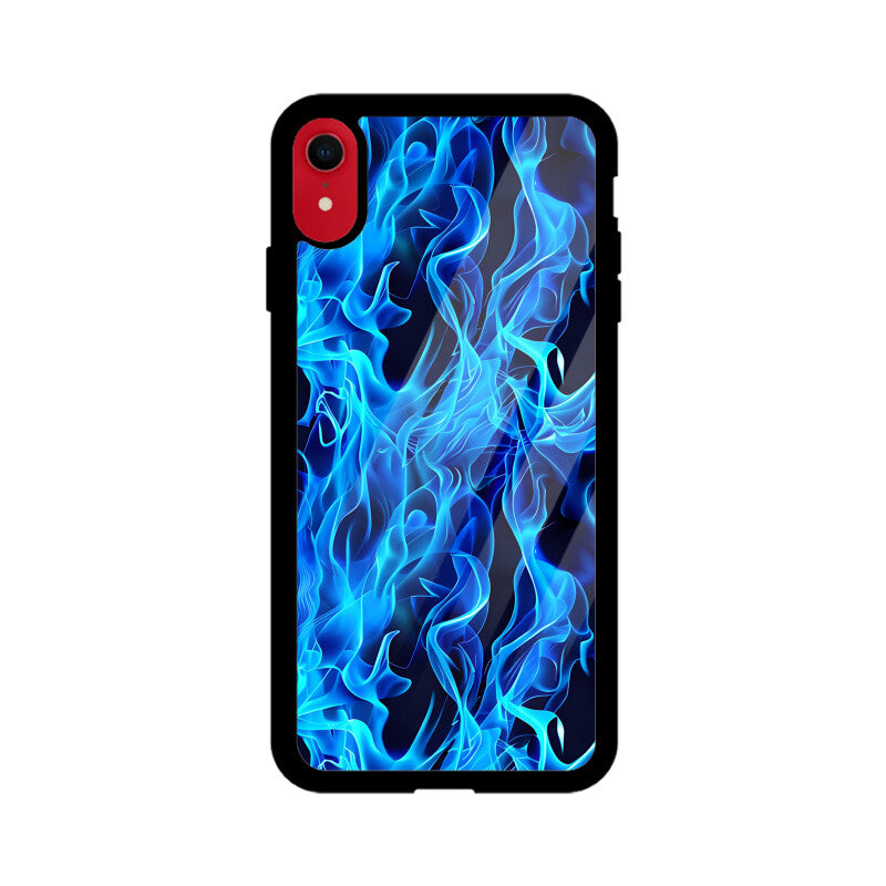 Blue Splash Fire Flame Pattern - Apple iPhone Glass Phone Cases - All Models Available