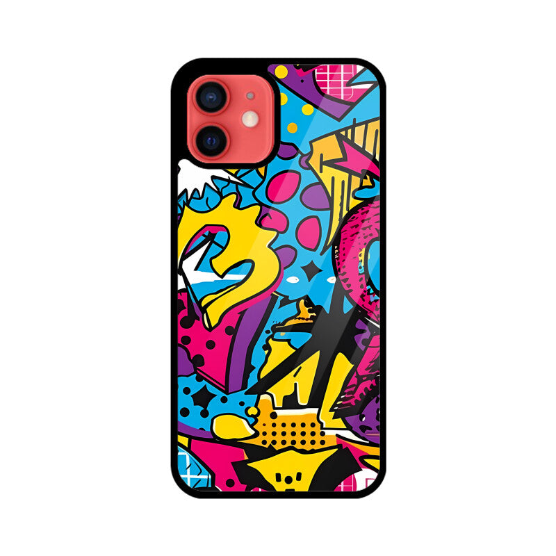 Funky Abstract Pattern - Apple iPhone Glass Phone Cases - All Models Available