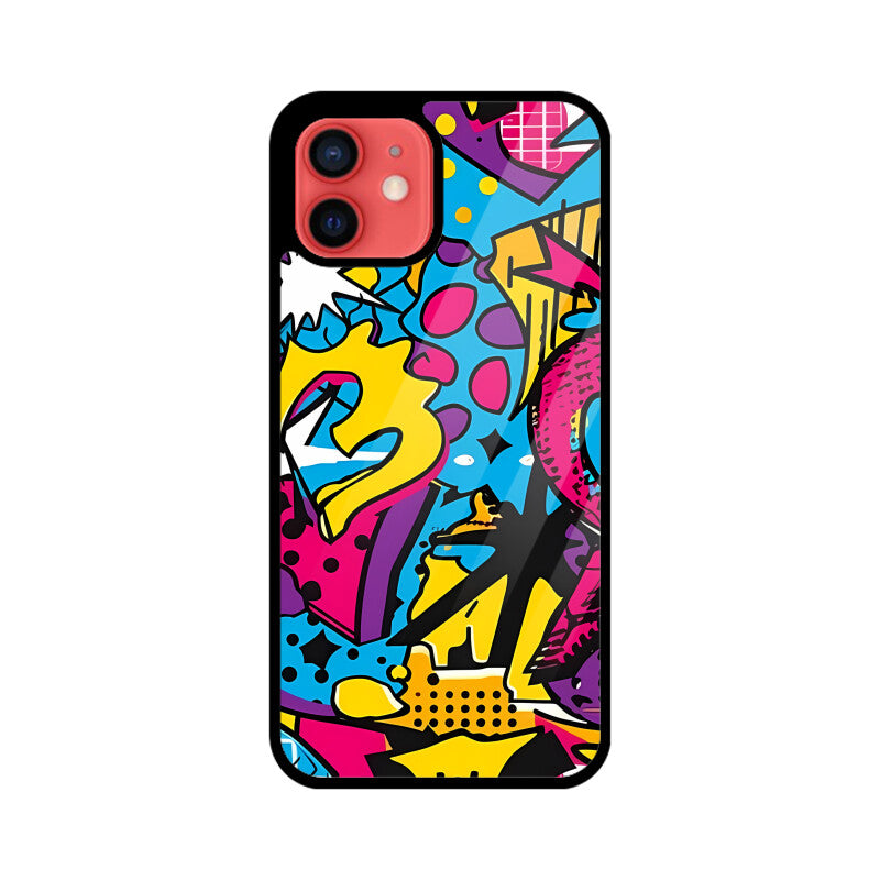 Funky Abstract Pattern - Apple iPhone Glass Phone Cases - All Models Available